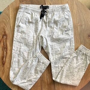 Brooklyn Cloth White Joggers with Black Pattern